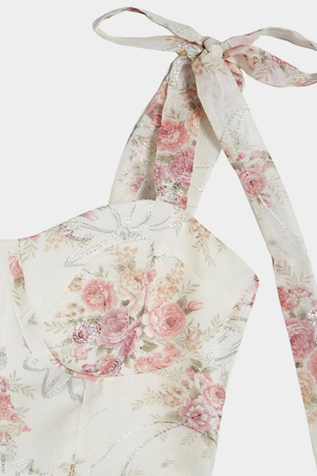 Floral corset \Top - [NUDRESS]