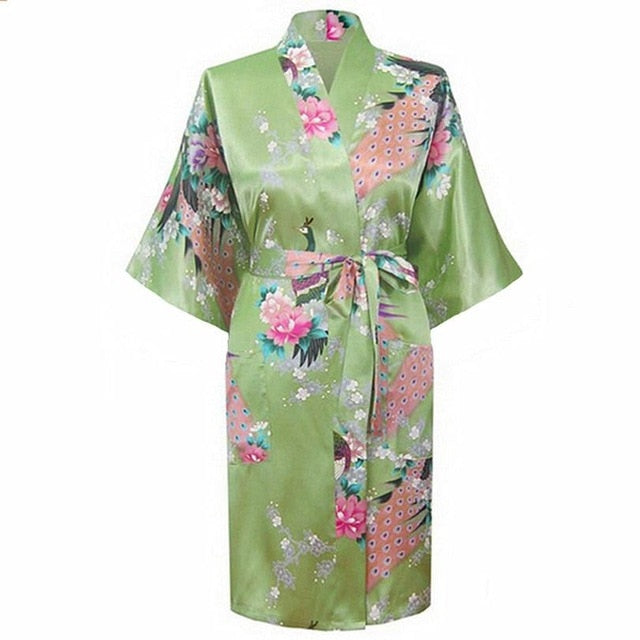 Rayon Bath/home/Nightwear Floral Robe - [NUDRESS]