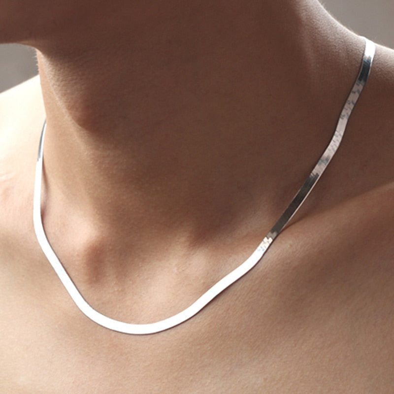 925 Silver Necklace 4MM Snake Chain - [NUDRESS]